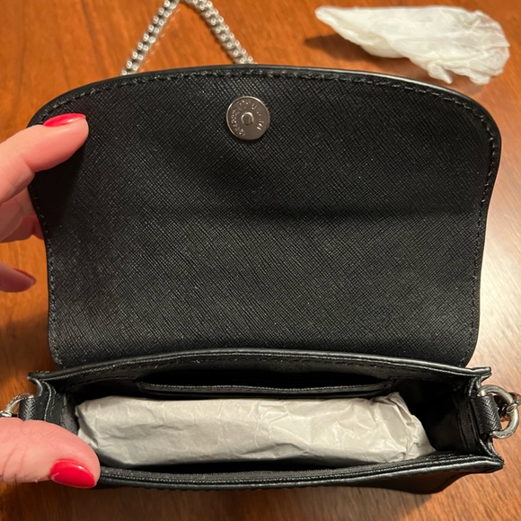 Michael by Michael Kors Mini Leather Trunk Crossbody with silver chain - Picture 5 of 7